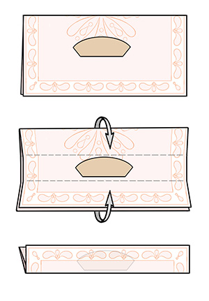 Coffee filter placed on bandanna, folds for bandanna, folded bandanna