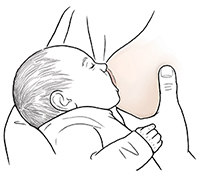 Baby breastfeeding.